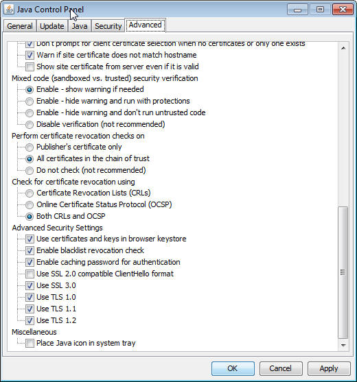 Advanced Network Settings panel, third part