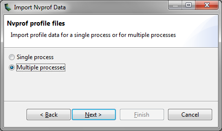 Visual     Profiler - Import Nvprof Data dialog