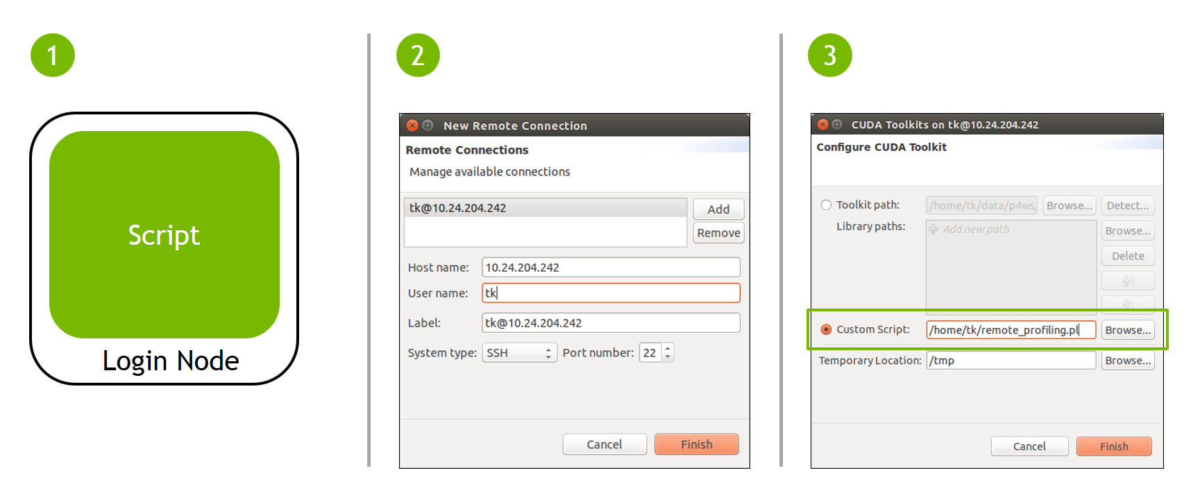 Steps to set up one-hop remote       profiling